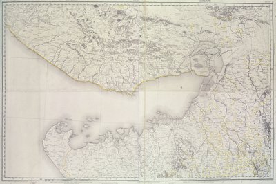 Mappa di Cutch e Kathiawar, pubblicata sotto la direzione del Colonnello G.C. de Pree, S.C., Surveyor General of India, 1885 da English School